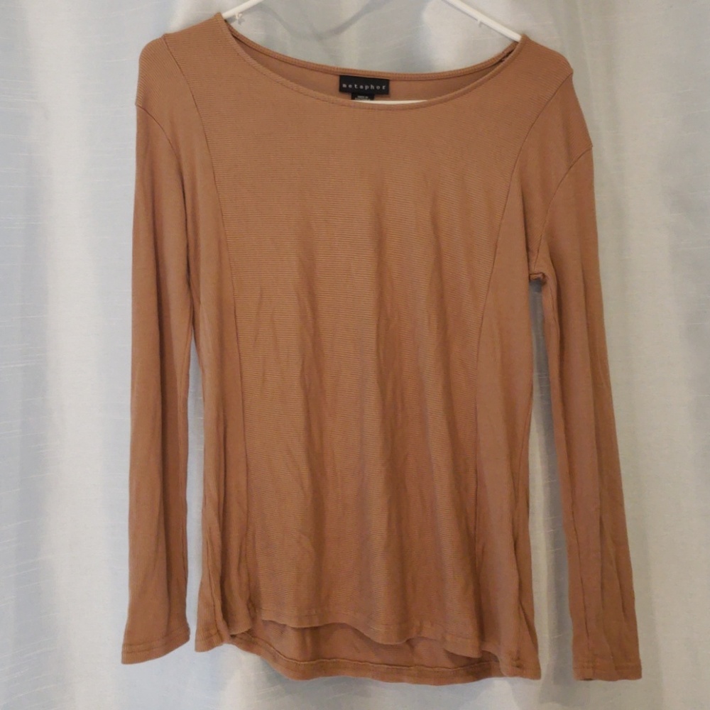 Nude color long sleeved top